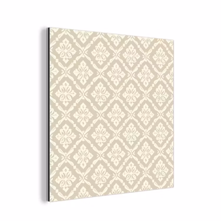 Floraal - Ornament - Beige aluminium wit klein 46 -3d