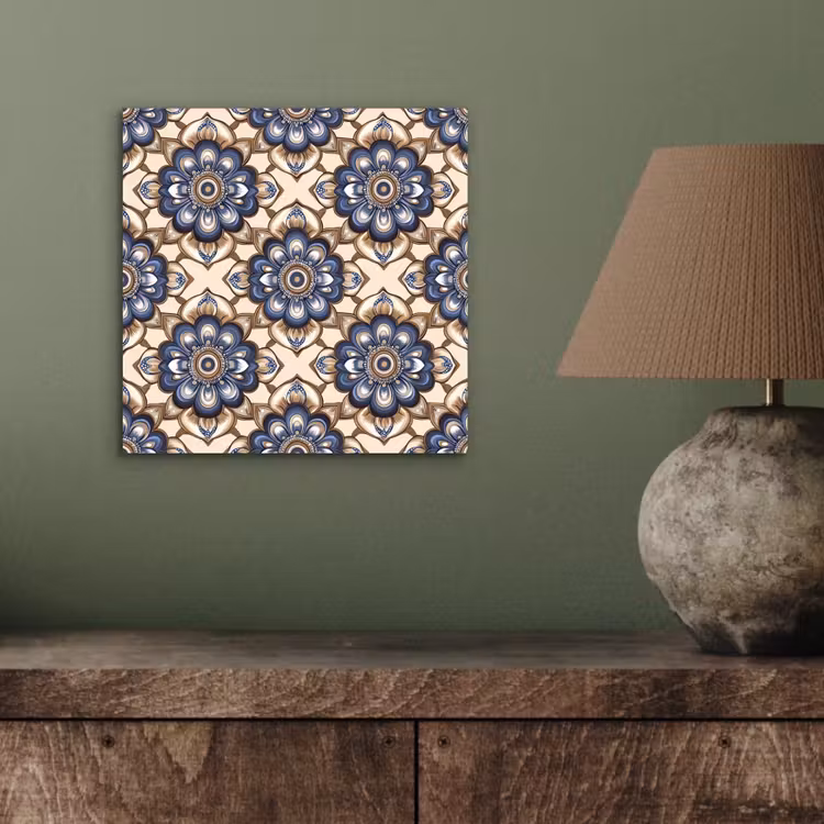 Floraal - Ornament - Blauw aluminium wit klein 46 -sfeer2