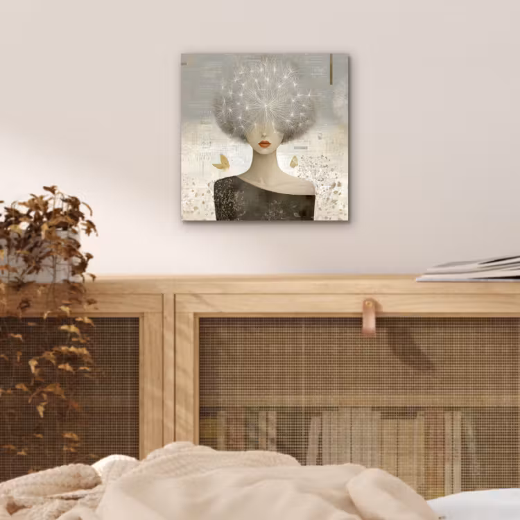 Pluis - Vrouw - Beige aluminium wit klein -sfeer3