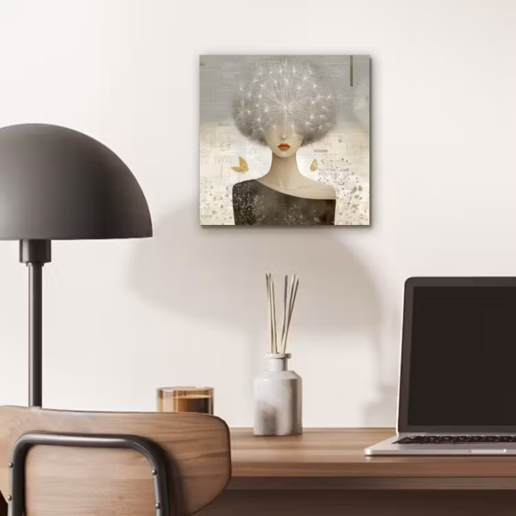 Pluis - Vrouw - Beige aluminium wit klein -sfeer5