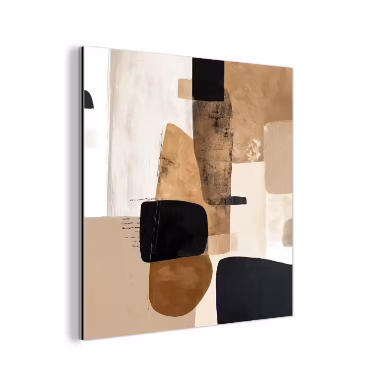 Vlakken - Abstract - Zwart - Strepen aluminium wit klein -3d