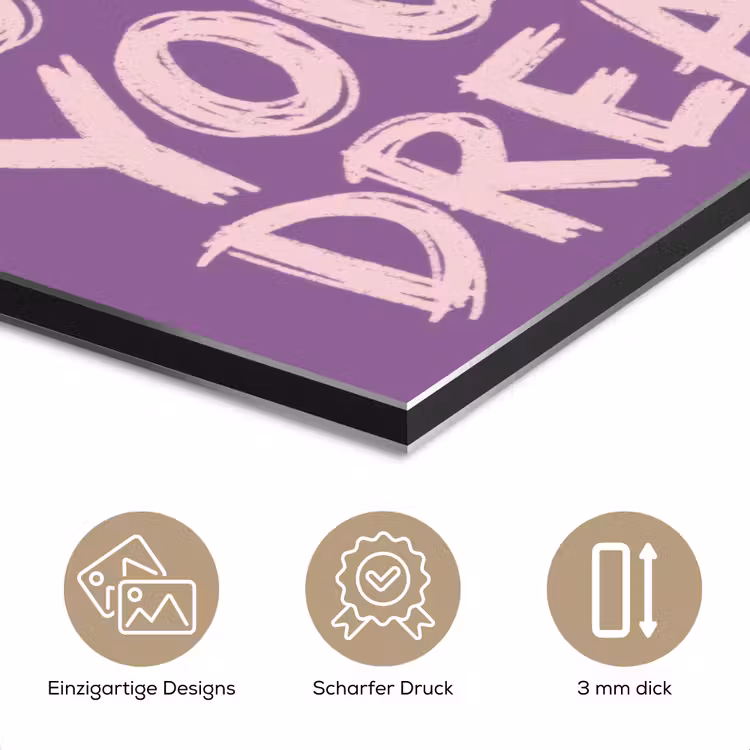 Follow your dreams - Paars - Penseeltextuur aluminium wit klein -closeup_DE