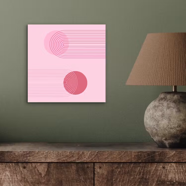 Vormen - Lijnen - Minimalistisch - Roze aluminium wit klein -sfeer2