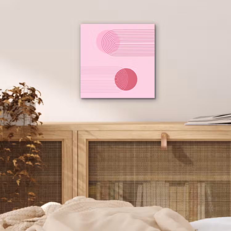 Vormen - Lijnen - Minimalistisch - Roze aluminium wit klein -sfeer3
