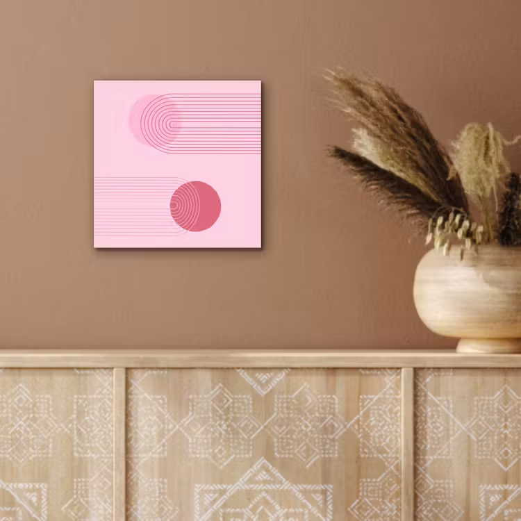 Vormen - Lijnen - Minimalistisch - Roze aluminium wit klein -sfeer4