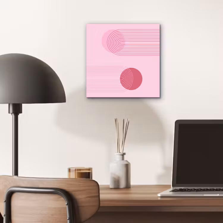 Vormen - Lijnen - Minimalistisch - Roze aluminium wit klein -sfeer5