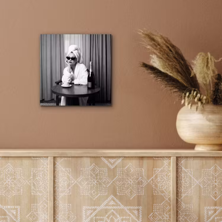 Vrouw - Bubbels - Zwart - Wit aluminium wit klein -sfeer4