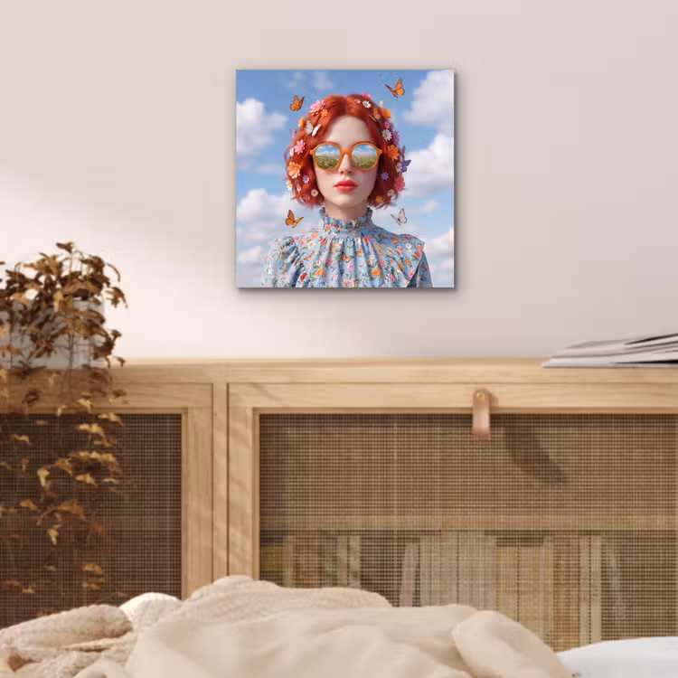 Vrouw - Bloemen - Zomer - Portret - Kleurrijk aluminium wit klein -sfeer3