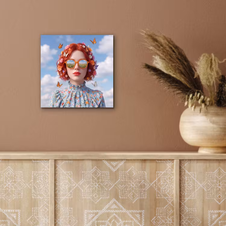 Vrouw - Bloemen - Zomer - Portret - Kleurrijk aluminium wit klein -sfeer4
