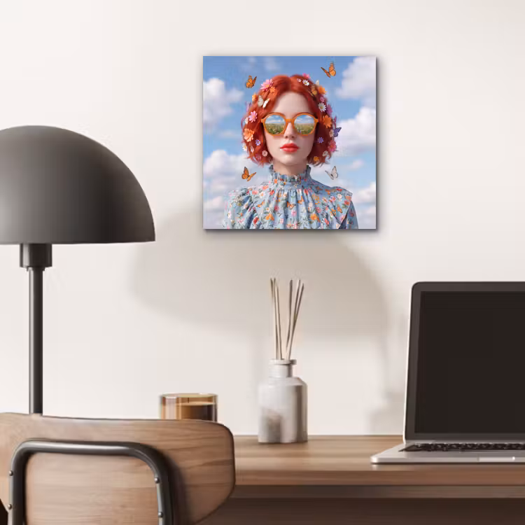 Vrouw - Bloemen - Zomer - Portret - Kleurrijk aluminium wit klein -sfeer5