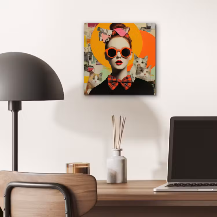 Vrouw - Bril - Strik - Retro aluminium wit klein -sfeer5