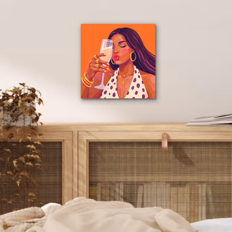 Vrouw - Champagne - Feest - Modern - Oranje aluminium wit klein -sfeer3