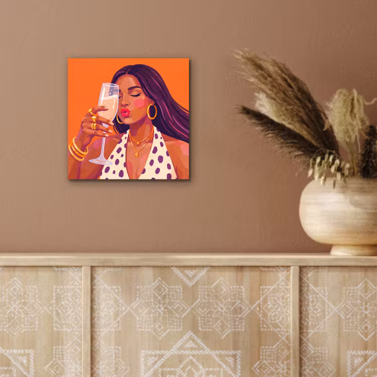 Vrouw - Champagne - Feest - Modern - Oranje aluminium wit klein -sfeer4