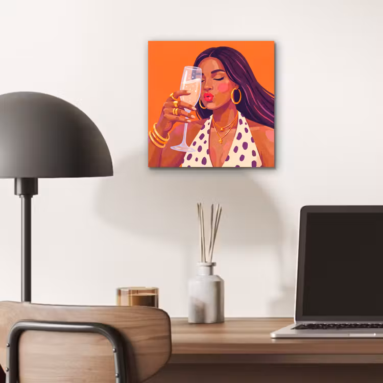 Vrouw - Champagne - Feest - Modern - Oranje aluminium wit klein -sfeer5