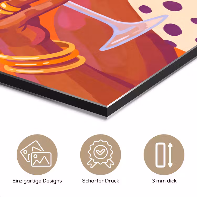 Vrouw - Champagne - Feest - Modern - Oranje aluminium wit klein -closeup_DE