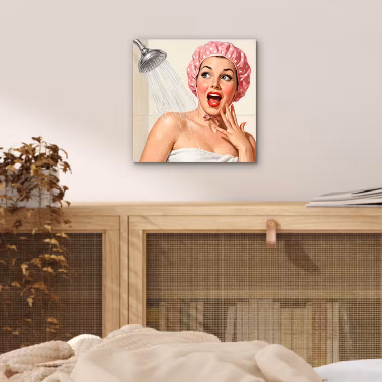 Vrouw - Douche - Roze aluminium wit klein -sfeer3