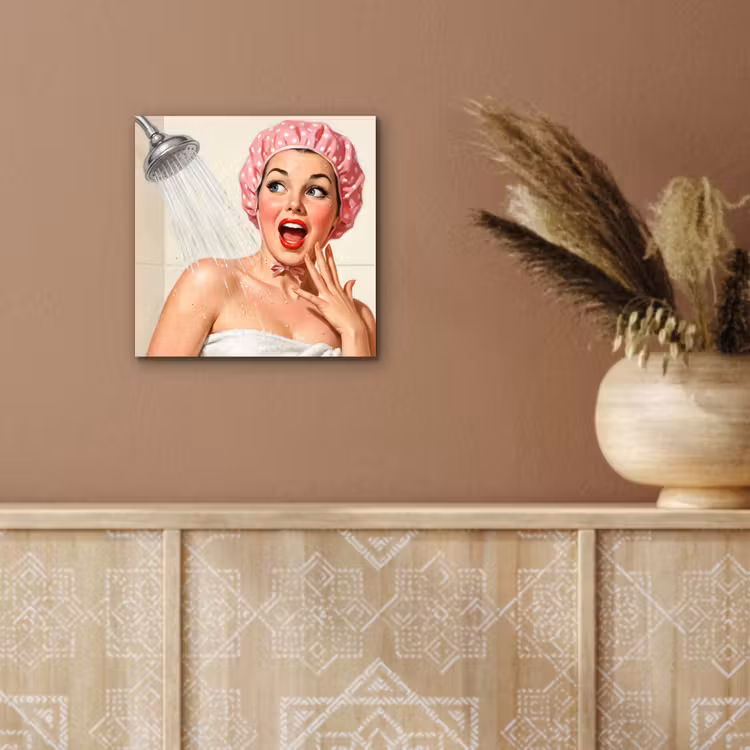 Vrouw - Douche - Roze aluminium wit klein -sfeer4