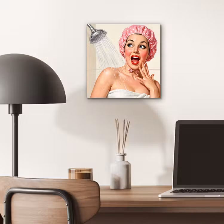 Vrouw - Douche - Roze aluminium wit klein -sfeer5