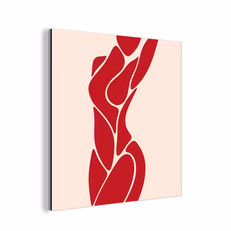 Vrouw - Figuur - Abstract - Modern - Rood aluminium wit klein -3d