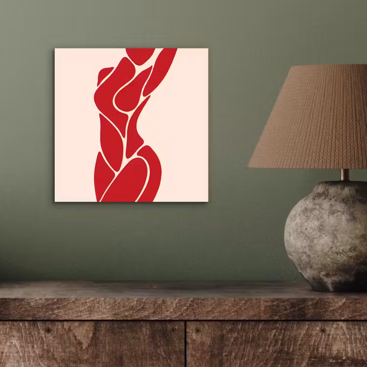 Vrouw - Figuur - Abstract - Modern - Rood aluminium wit klein -sfeer2