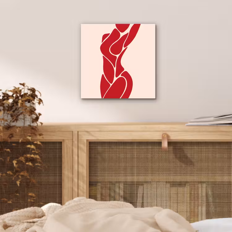 Vrouw - Figuur - Abstract - Modern - Rood aluminium wit klein -sfeer3