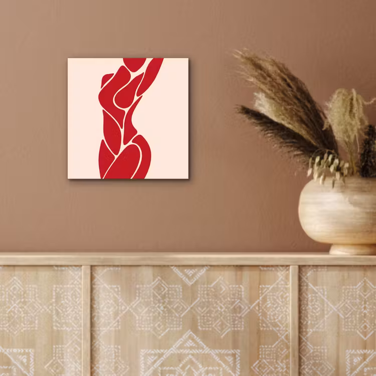 Vrouw - Figuur - Abstract - Modern - Rood aluminium wit klein -sfeer4