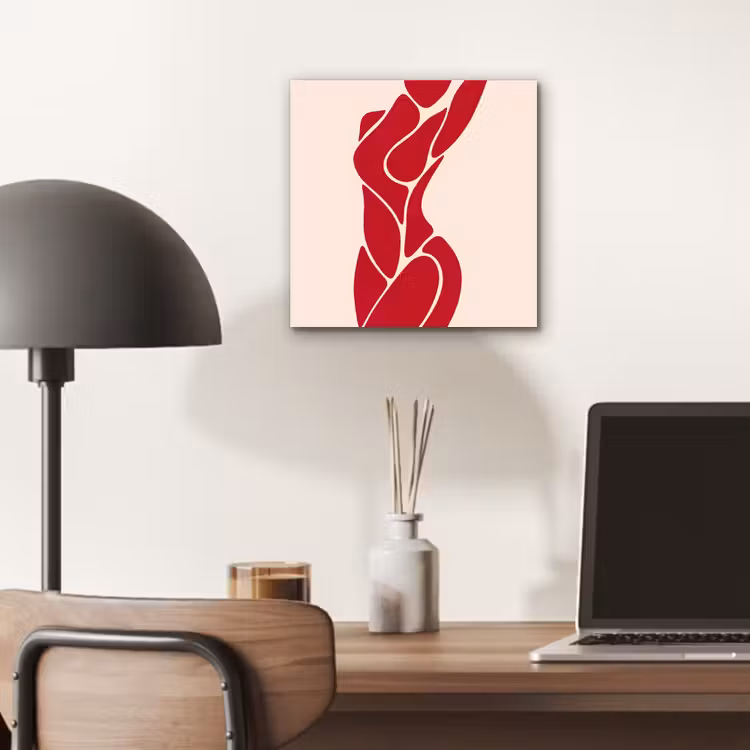 Vrouw - Figuur - Abstract - Modern - Rood aluminium wit klein -sfeer5