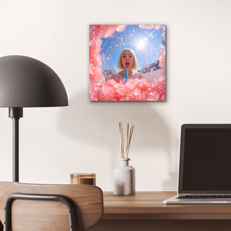 Vrouw - Drank - Zomer - Roze - Blauw aluminium wit klein -sfeer5
