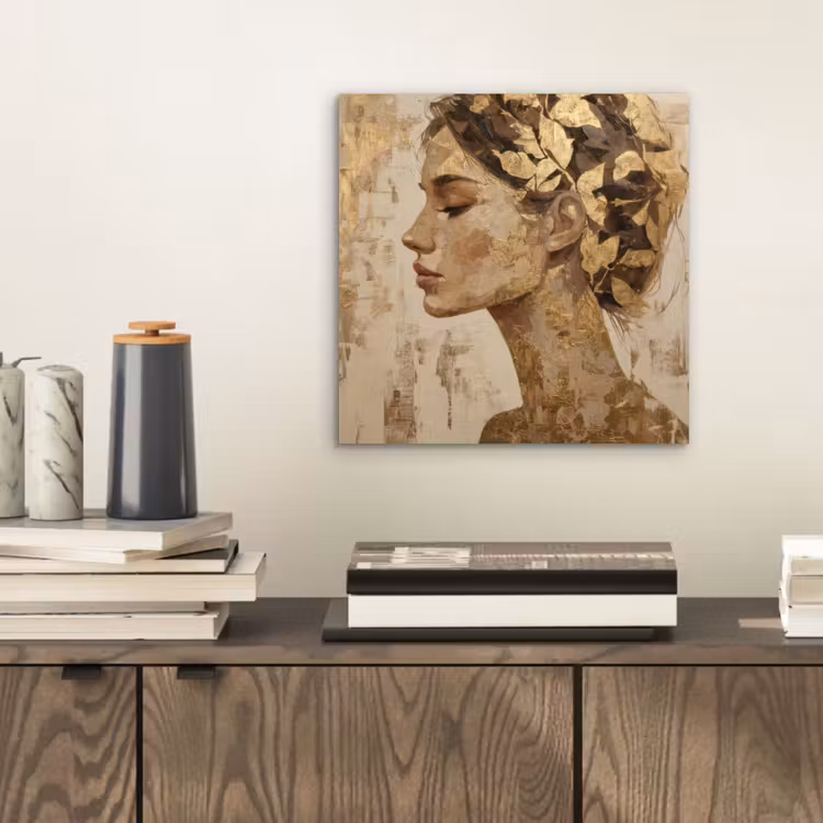 Vrouw - Goud - Abstract - Textuur aluminium wit klein -sfeer1