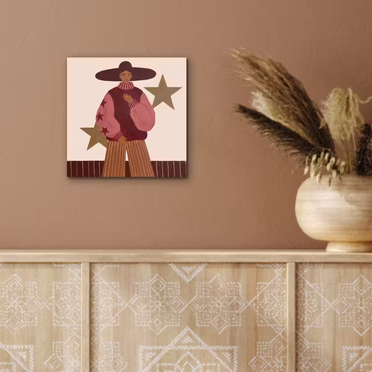 Vrouw - Hoed - Abstract - Modern - Portret aluminium wit klein -sfeer4