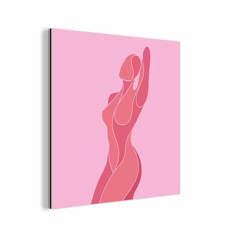 Vrouw - Lichaam - Abstract - Roze aluminium wit klein -3d
