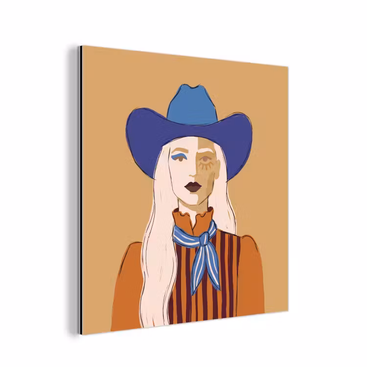 Vrouw - Portret - Abstract - Kleurrijk - Modern aluminium wit klein -3d