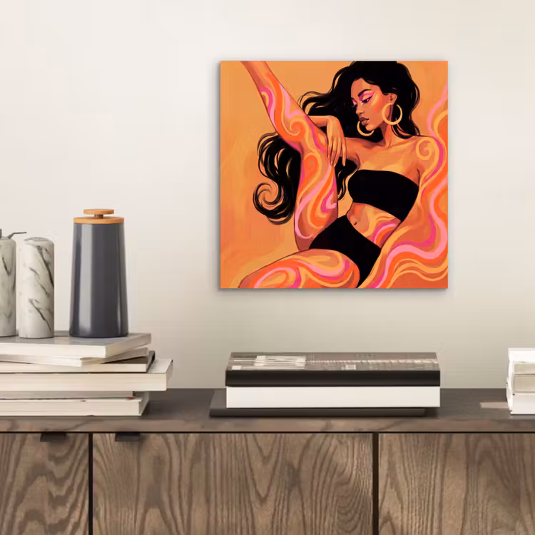 Vrouw - Portret - Abstract - Modern - Kleurrijk aluminium wit klein -sfeer1