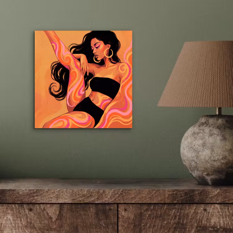 Vrouw - Portret - Abstract - Modern - Kleurrijk aluminium wit klein -sfeer2