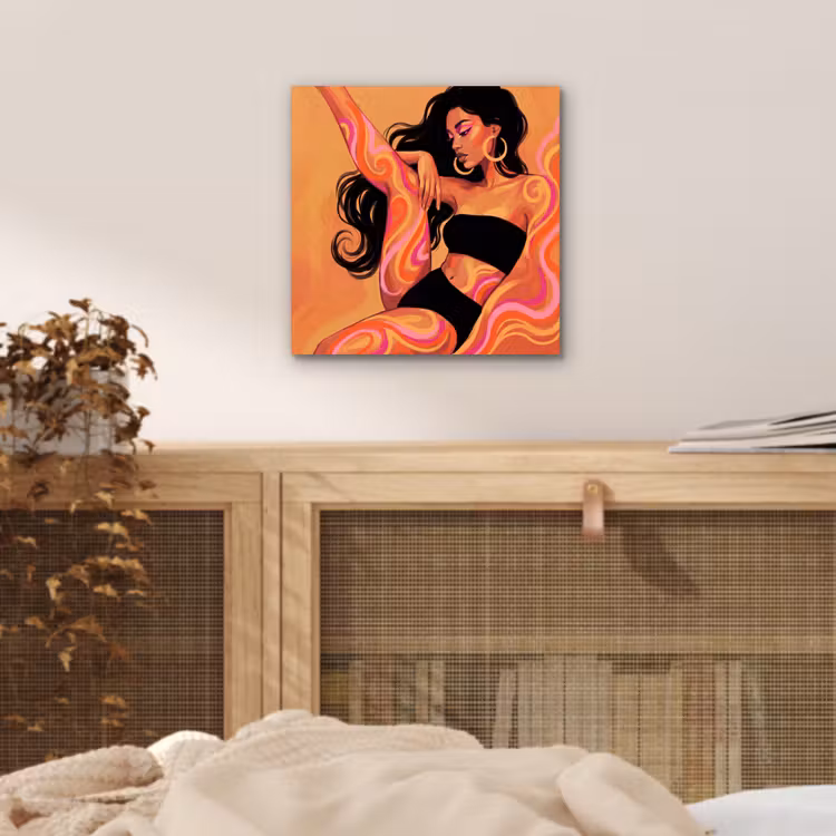 Vrouw - Portret - Abstract - Modern - Kleurrijk aluminium wit klein -sfeer3