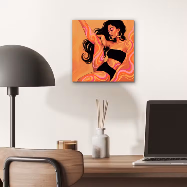 Vrouw - Portret - Abstract - Modern - Kleurrijk aluminium wit klein -sfeer5
