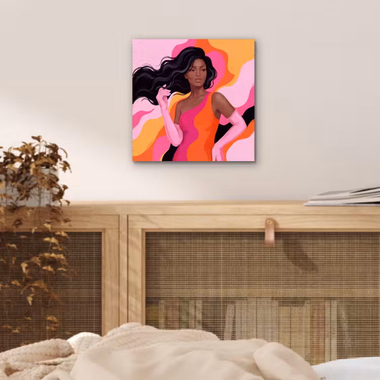 Vrouw - Portret - Kleurrijk - Modern - Kunst aluminium wit klein -sfeer3