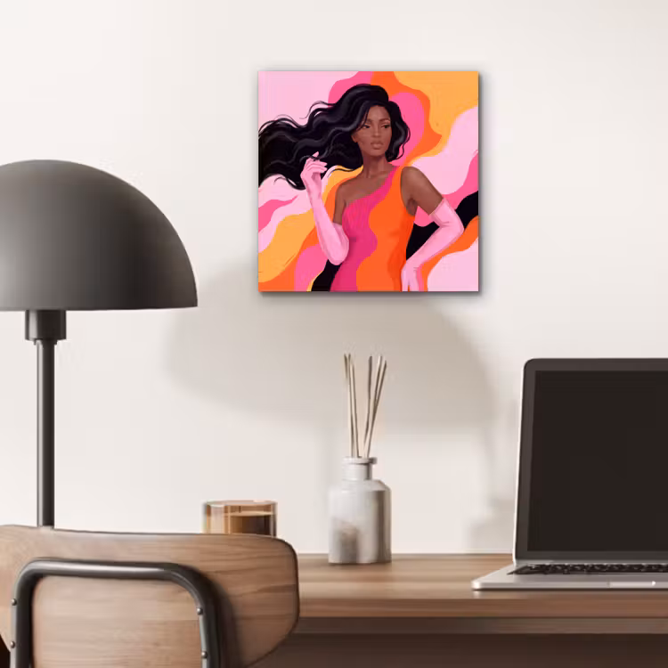 Vrouw - Portret - Kleurrijk - Modern - Kunst aluminium wit klein -sfeer5