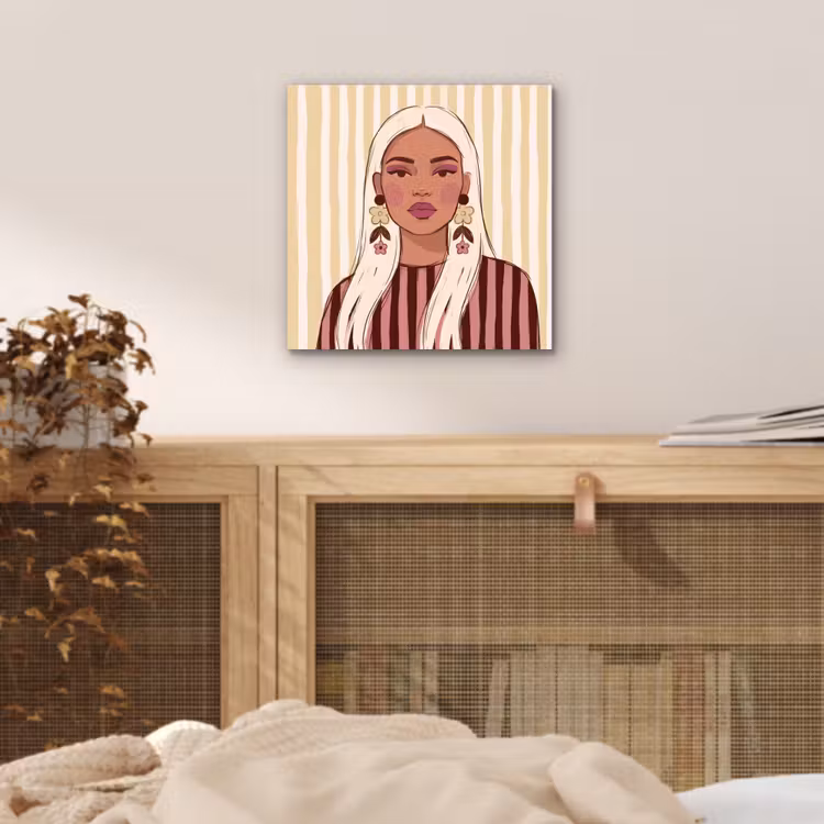 Vrouw - Portret - Illustratie - Modern - Roze aluminium wit klein -sfeer3