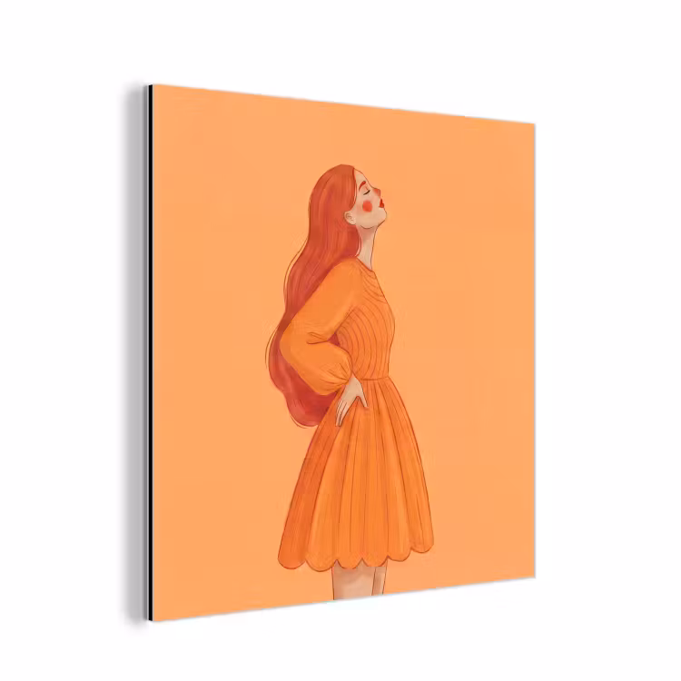Vrouw - Profiel - Mensen - Modern - Oranje aluminium wit klein -3d