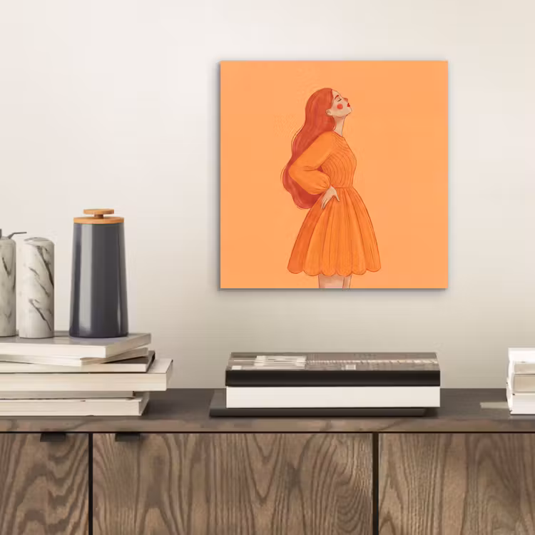 Vrouw - Profiel - Mensen - Modern - Oranje aluminium wit klein -sfeer1