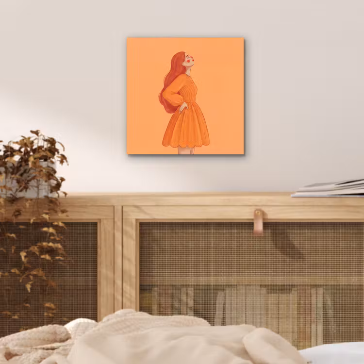 Vrouw - Profiel - Mensen - Modern - Oranje aluminium wit klein -sfeer3