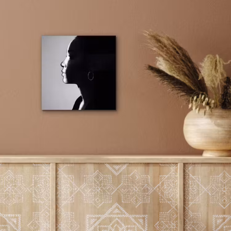 Vrouw - Profiel - Mensen - Zwart-wit aluminium wit klein -sfeer4