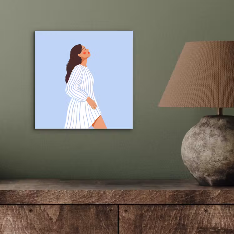 Vrouw - Profiel - Rust - Modern - Illustratie aluminium wit klein -sfeer2