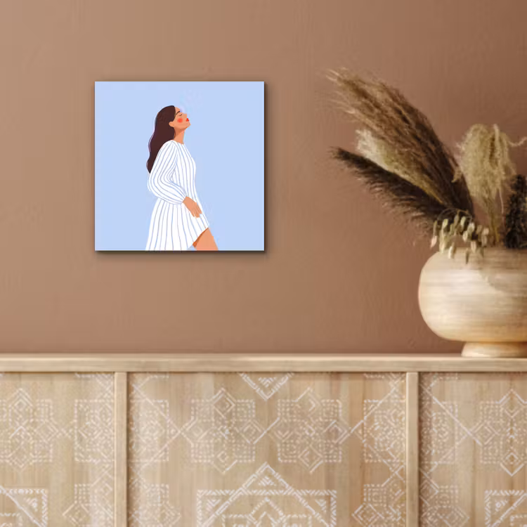 Vrouw - Profiel - Rust - Modern - Illustratie aluminium wit klein -sfeer4