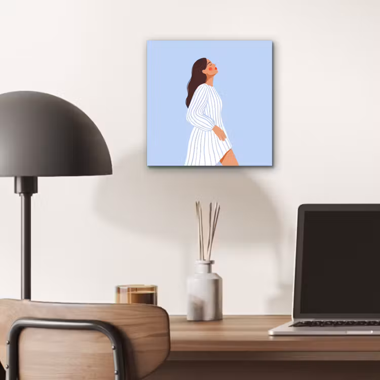Vrouw - Profiel - Rust - Modern - Illustratie aluminium wit klein -sfeer5