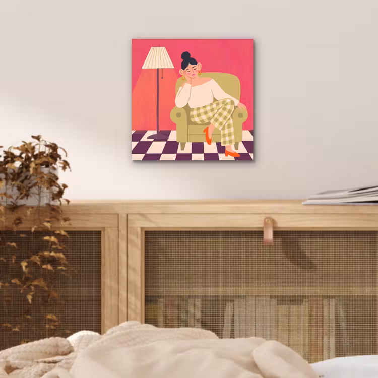 Vrouw - Rust - Interieur - Modern - Kunst aluminium wit klein -sfeer3