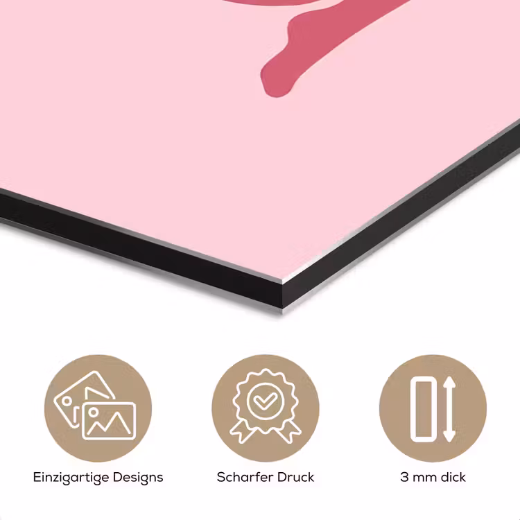 Vrouw - Silhouet - Abstract - Modern - Roze aluminium wit klein -closeup_DE