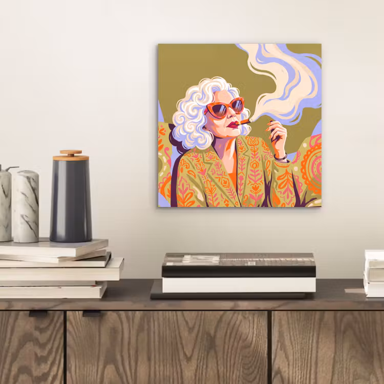 Vrouw - Zonnebril - Portret - Modern - Kleurrijk aluminium wit klein -sfeer1