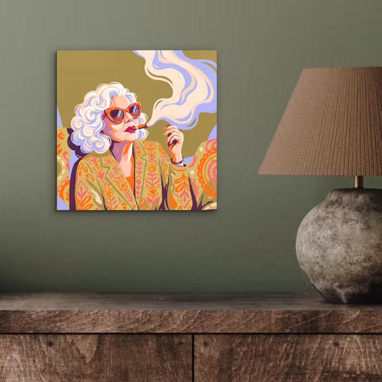 Vrouw - Zonnebril - Portret - Modern - Kleurrijk aluminium wit klein -sfeer2